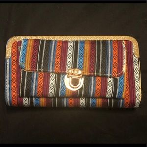 **$10 SALE** HANDMADE Guatemalan textile pocketed wallet NWOT